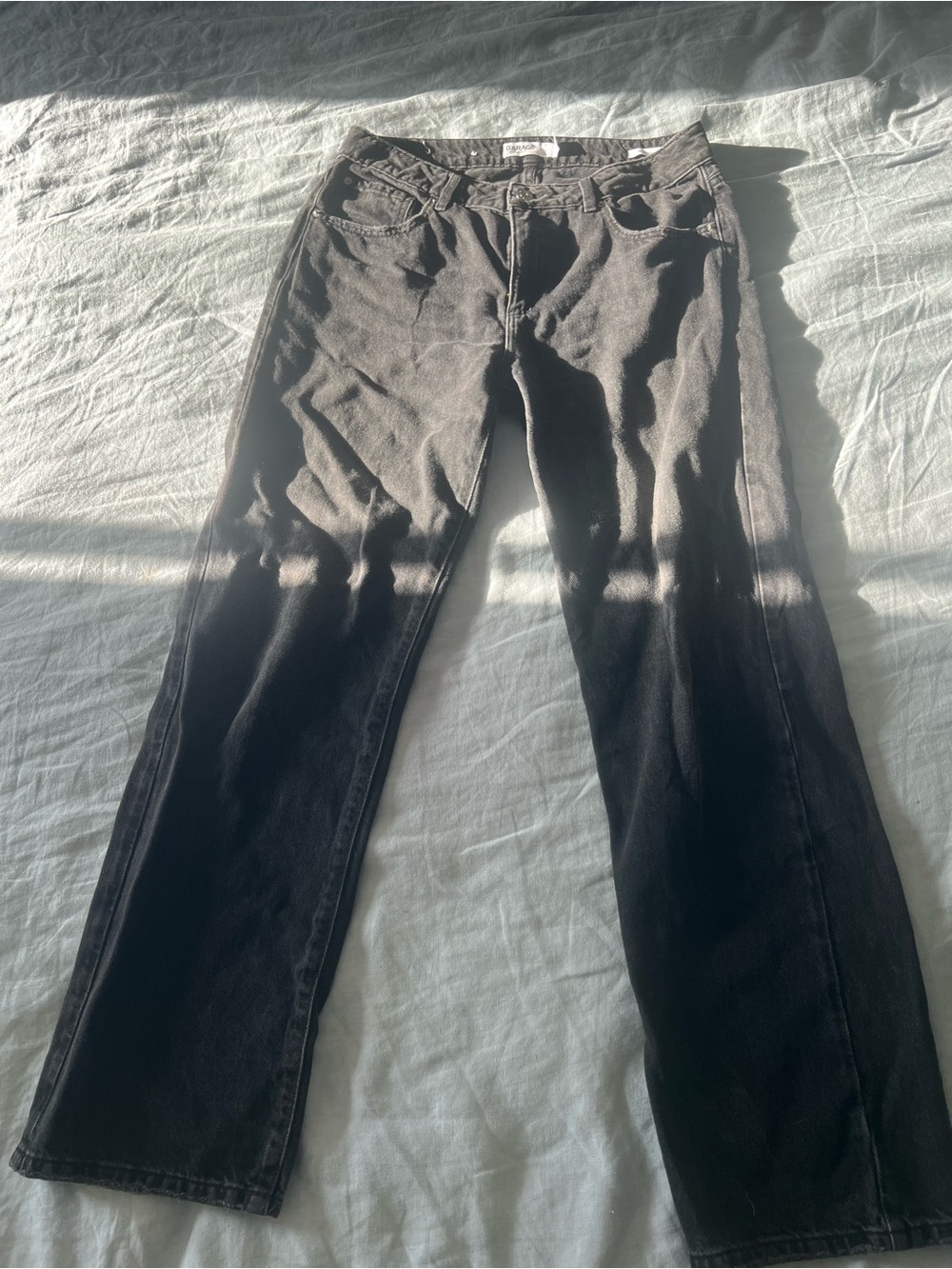 Garage Black Straight-Leg Jeans